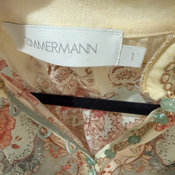 Zimmermann Daylight scalloped printed ramie blouse NWOT - Picture 4 of 8